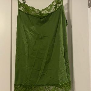 Green lace spaghetti strap cami